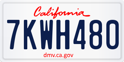 CA license plate 7KWH480