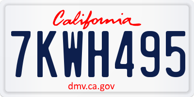 CA license plate 7KWH495