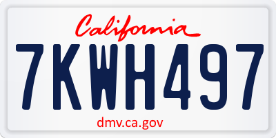 CA license plate 7KWH497