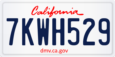 CA license plate 7KWH529