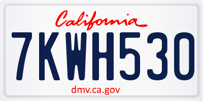 CA license plate 7KWH530
