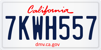 CA license plate 7KWH557