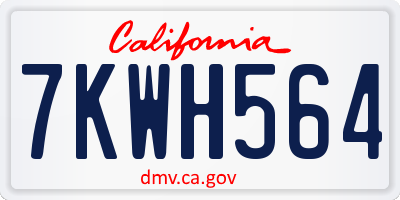 CA license plate 7KWH564