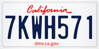 CA license plate 7KWH571