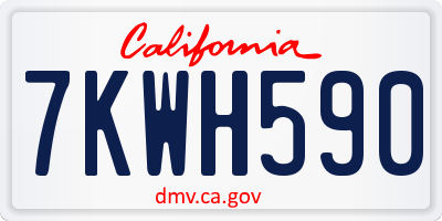 CA license plate 7KWH590