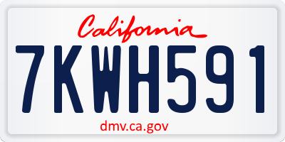 CA license plate 7KWH591