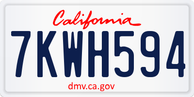 CA license plate 7KWH594