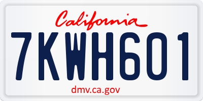 CA license plate 7KWH601