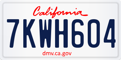 CA license plate 7KWH604