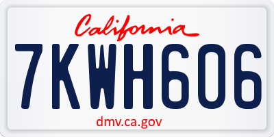 CA license plate 7KWH606