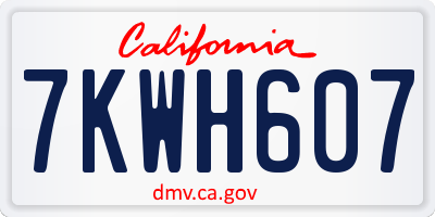 CA license plate 7KWH607