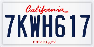 CA license plate 7KWH617