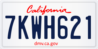 CA license plate 7KWH621