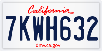 CA license plate 7KWH632