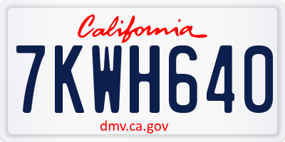 CA license plate 7KWH640