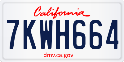 CA license plate 7KWH664