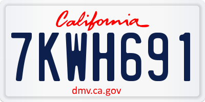 CA license plate 7KWH691