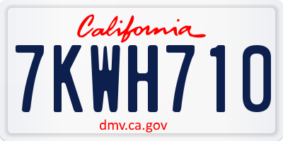 CA license plate 7KWH710