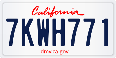 CA license plate 7KWH771