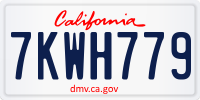CA license plate 7KWH779