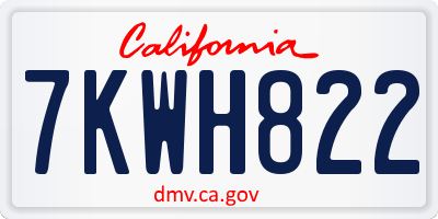 CA license plate 7KWH822