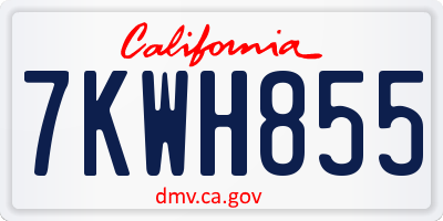 CA license plate 7KWH855