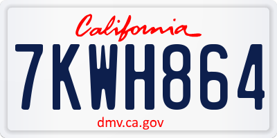 CA license plate 7KWH864