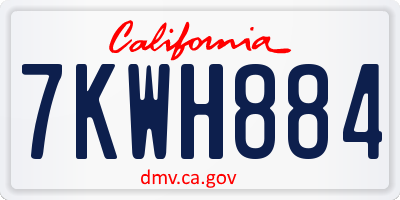 CA license plate 7KWH884