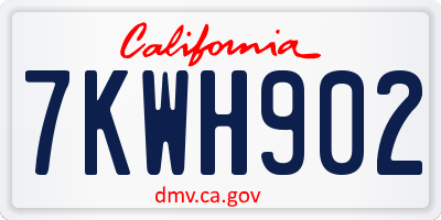 CA license plate 7KWH902