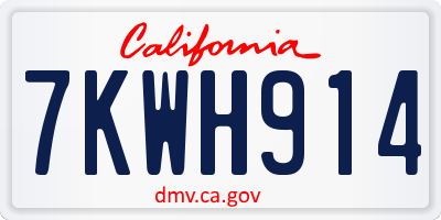 CA license plate 7KWH914