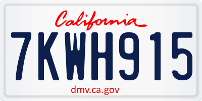 CA license plate 7KWH915