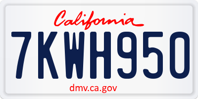 CA license plate 7KWH950