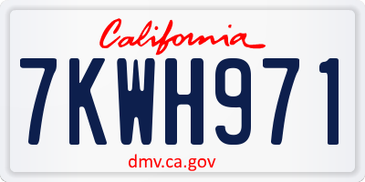 CA license plate 7KWH971