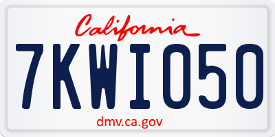 CA license plate 7KWI050
