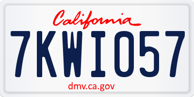 CA license plate 7KWI057