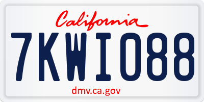CA license plate 7KWI088