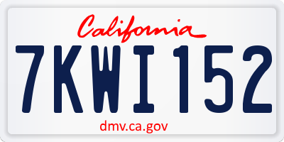 CA license plate 7KWI152
