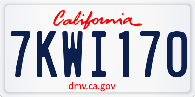 CA license plate 7KWI170