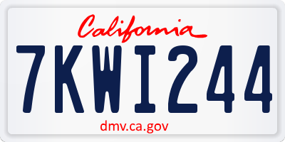 CA license plate 7KWI244