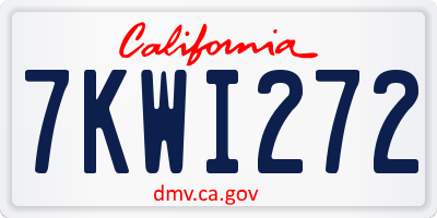 CA license plate 7KWI272