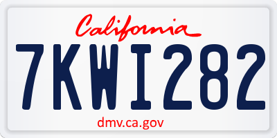 CA license plate 7KWI282