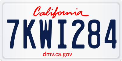 CA license plate 7KWI284
