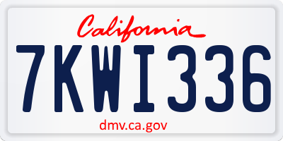 CA license plate 7KWI336