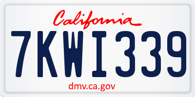 CA license plate 7KWI339