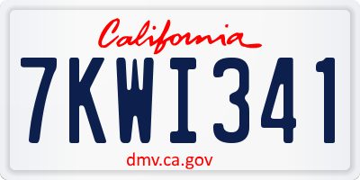 CA license plate 7KWI341