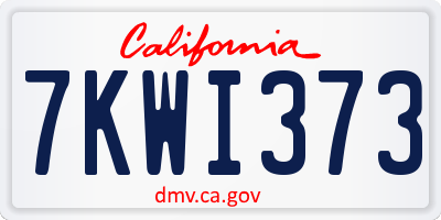 CA license plate 7KWI373