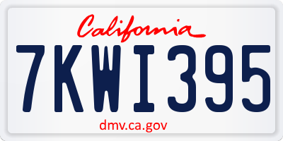 CA license plate 7KWI395
