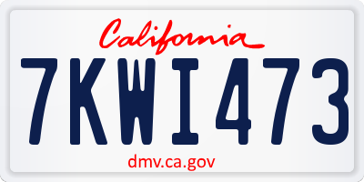 CA license plate 7KWI473