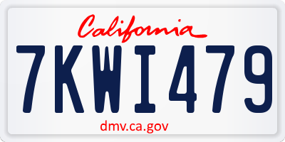 CA license plate 7KWI479