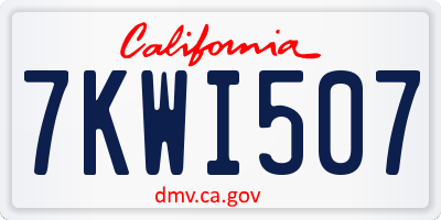 CA license plate 7KWI507